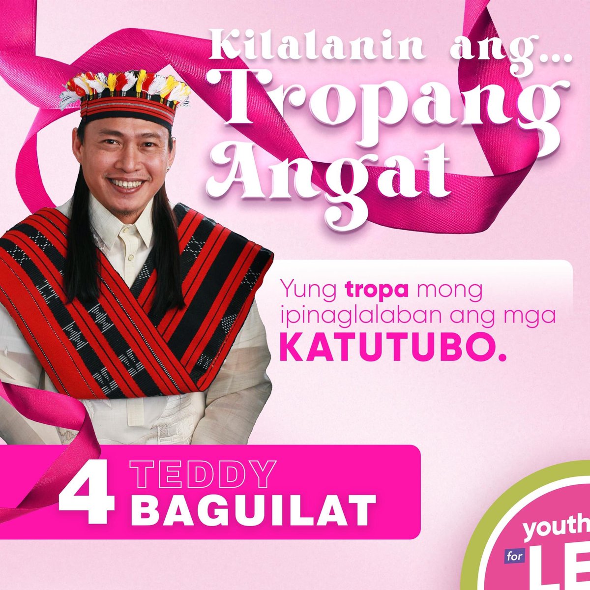yflkpampanga's tweet photo. Siya si Teddy Baguilat, ang ating senador para sa mga katutubo!

#4Baguilat
#KatutuboSaSenado
#LeniKiko2022 https://t.co/Bs0HGeXD0M