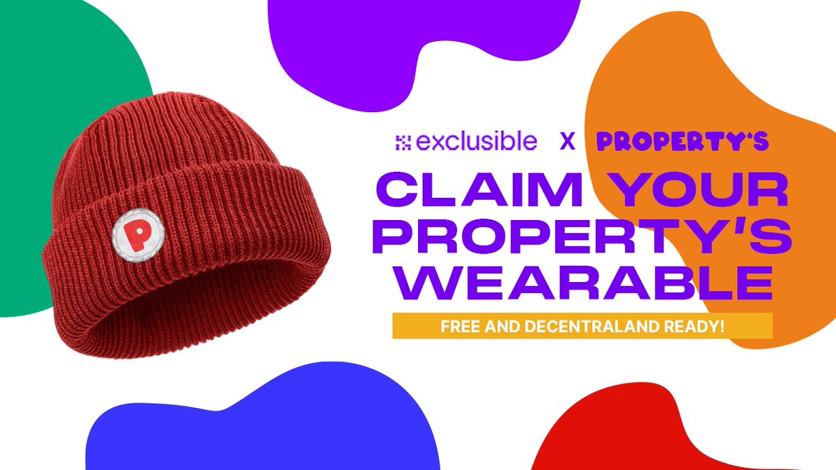 Property's (@propertys_nft) on Twitter photo An update for your metaverse wardrobe? Here we go!
<a href="/exclusible/">Exclusible</a> x <a href="/propertys_nft/">Property's</a>
We present to you our limited <a href="/decentraland/">Decentraland</a> cap wearable edition by <a href="/exclusible/">Exclusible</a>! Be quick,
💜 claim it now for FREE! 💜
Click the link to drop your ETH address 👇
bit.ly/claim-property… An update for your metaverse wardrobe? Here we go!
<a href="/exclusible/">Exclusible</a> x <a href="/propertys_nft/">Property's</a>
We present to you our limited <a href="/decentraland/">Decentraland</a> cap wearable edition by <a href="/exclusible/">Exclusible</a>! Be quick,
💜 claim it now for FREE! 💜
Click the link to drop your ETH address 👇
bit.ly/claim-property…
