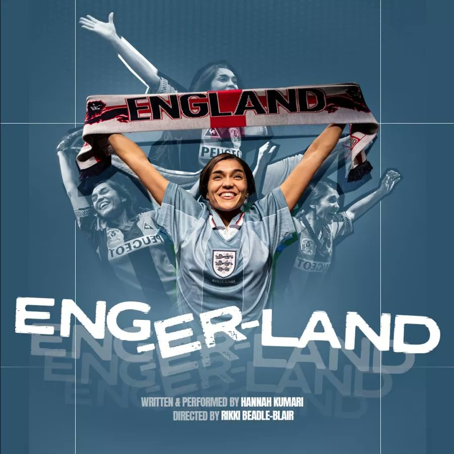 WardrobeTheatre's tweet photo. ENG-ER-LAND | 22-23 March | An energetic new play about who’s really on your team, written and performed by @HannahKumari presented by @WoLaboratory “A joy to watch.” The Reviews Hub https://t.co/e9jxk3JhwA https://t.co/SqNphPdcha