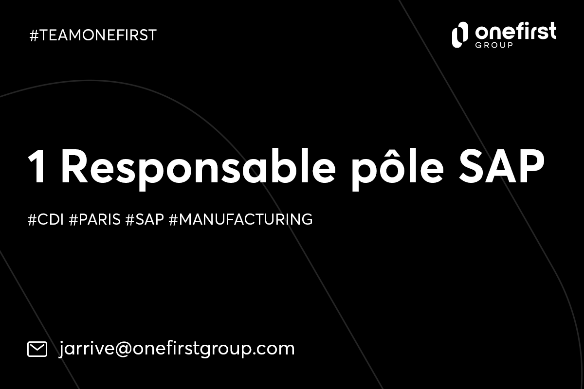 Onefirst_Group's tweet photo. [RECRUTEMENT] #Consultants #Seniors, nous sommes à la recherche d'un Responsable pôle #SAP pour rejoindre un de nos clients Grands Comptes ! Envoyez votre CV à jarrive@onefirstgroup.com #recrute #recrutement #recrutements #emploi #emplois #Idf #erpsoftware #CDI #consultant https://t.co/kF1fGtYB0k