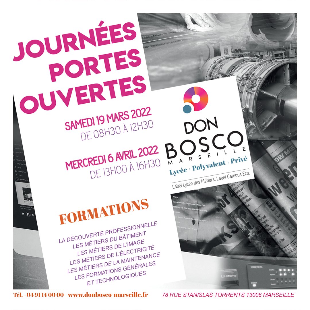 DonBoscoMars's tweet photo. Venez découvrir notre lycée et nos filières durant nos journées portes ouvertes. https://t.co/xM57FU79L9