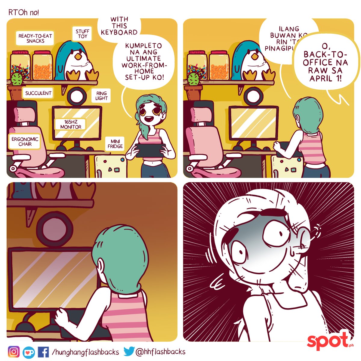 Did you say goodbye to your nice WFH chair, too? 😭

#MondayComics by @HHFlashbacks 