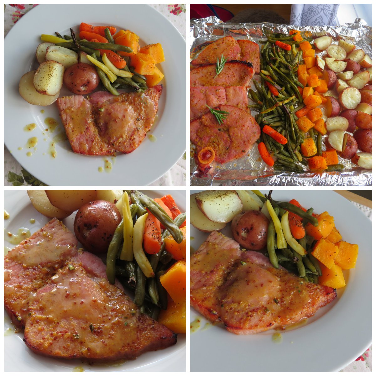 MarieRYnr's tweet photo. Ham Steaks Sheet Pan Dinner. No fuss, no muss. Delicious with a honey, mustard and rosemary sauce. Whose in? https://t.co/teweMVKk9U #hamdinner #ham #food #tasty #recipe #yummyfood #delicious #nomnom #dinner https://t.co/AqbjugXJKN