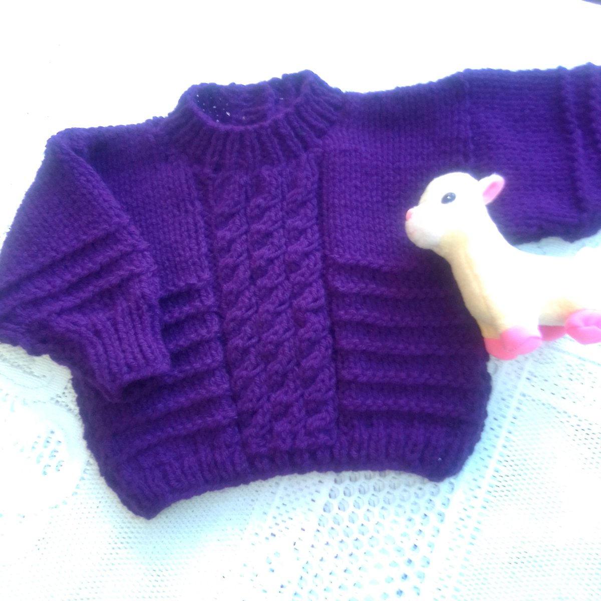 sonicpollyr's tweet photo. This Round Neck Chunky Knit Jumper with Cable Panel  can be made for you in a size and colour of your choice, just let me know what you want. Prices start from £15 + P&amp;P for 18" chest size. https://t.co/zAixTYAaV5 #newonfolksy #creationsfortinytots #babysjumper #chunkyjumper https://t.co/gdKrWyclAZ