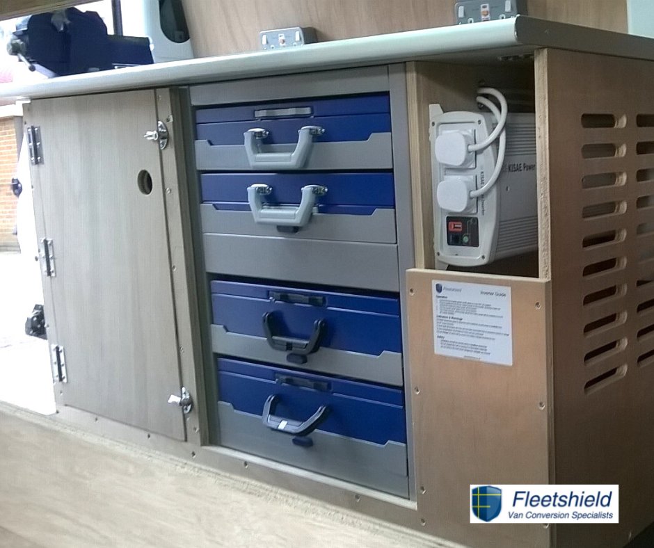 FleetshieldUK's tweet photo. Workbench complete with power, secure storage and vice. The perfect mobile workstation. #vanmods #vanconversions #fleetshield #earlscolne #essex https://t.co/o3PHZ0XHtm