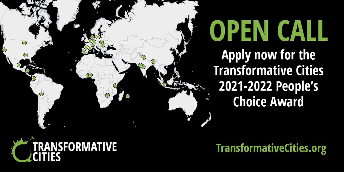 🧐🌆#RightToTheCity initiatives wanted!

Do not miss this opportunity of sharing your story of transformation with <a href="/TransfCities/">Transformative Cities</a>

Apply now! transformativecities.org/2021-2022/open…