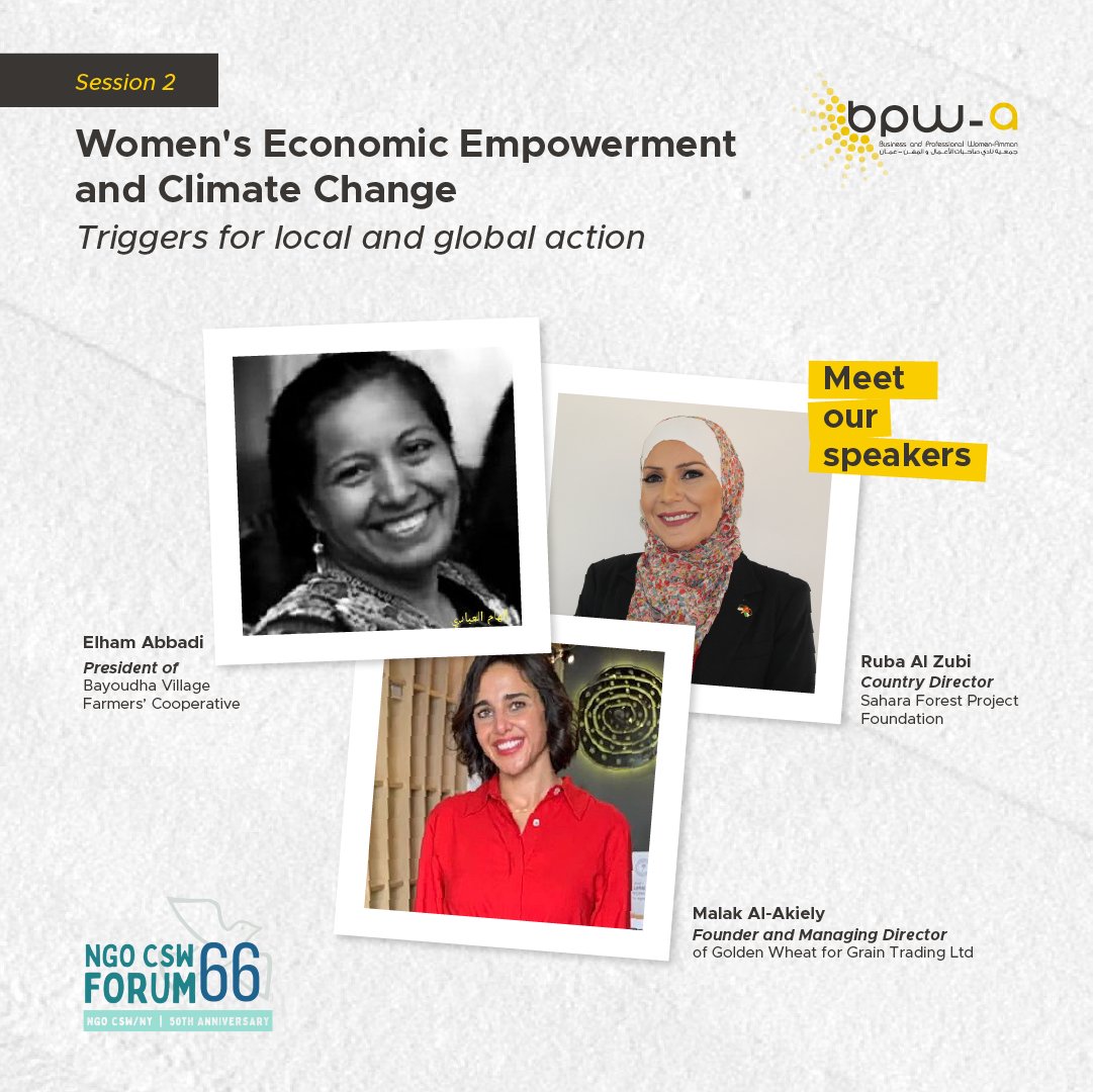bpwajo's tweet photo. Don’t miss out on our upcoming two sessions titled “Women’s Economic Empowerment in the Changing World of Work” and “Women’s Economic Empowerment and Climate Change: Triggers for Local and Global Action”
#BPWA https://t.co/hI5V33a2BI