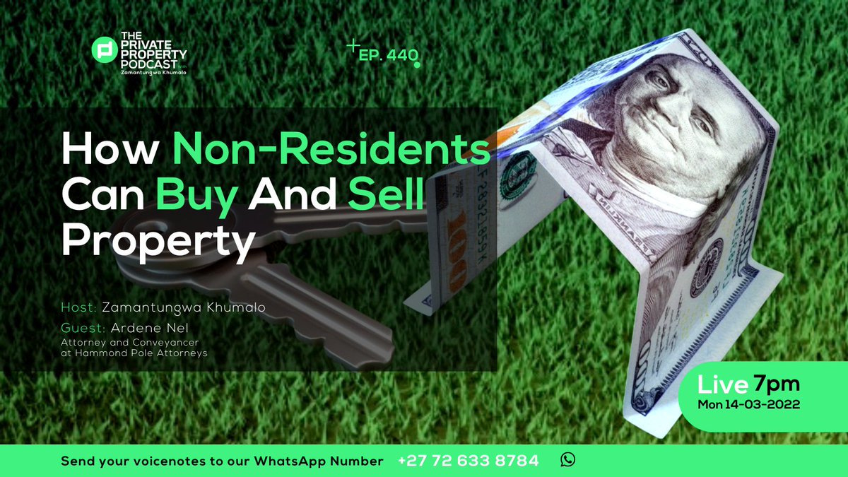 propertysa's tweet image. How Non-Residents Can Buy And Sell Property | EP 440

Host: @Zamantungwa_K
Guest: Ardene Nel, Attorney and Conveyancer at Hammond Pole Attorneys 

#PrivatePropertyPodcast #PropertyInvestment #NonResident