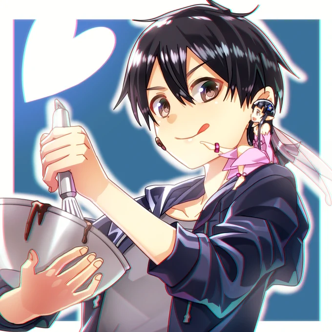 今日はホワイトデーなので、昨年描いたキリトを再加工&amp;再投稿。
#sao #sao_anime 