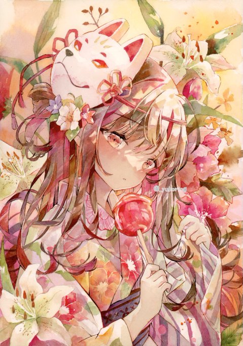 「りんご飴 花」のTwitter画像/イラスト(人気順)