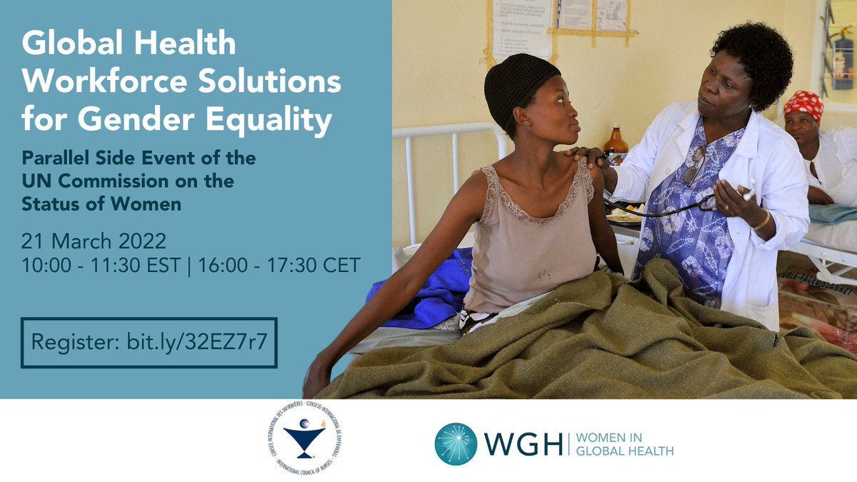 Register for our #CSW66 inspiring joint event with @womeninGH “Global #Health Workforce Solutions for #GenderEquality”! One week to go, sign up now: bit.ly/32EZ7r7