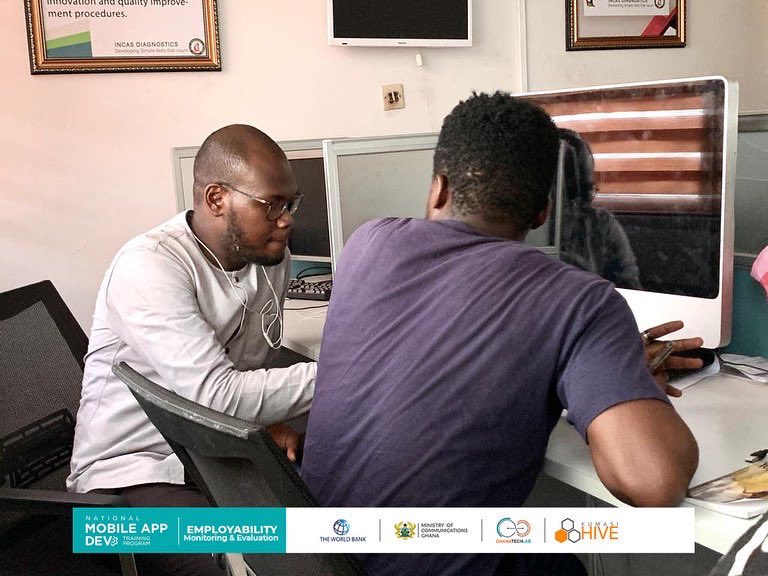 KumasiHive's tweet photo. We continue our monitoring and evaluation visit. We visited some of our interns from our #FreeMobileAppDevelopment with Flutter to interact with them and their supervisors. This was to help us assess their performance.
#HiveTraining #HiveImpact
#Monitoring #Evaluation #PaSE https://t.co/W2d1GSLGNV