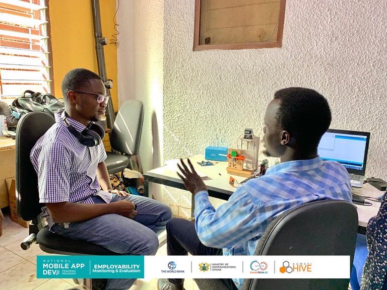 KumasiHive's tweet photo. We continue our monitoring and evaluation visit. We visited some of our interns from our #FreeMobileAppDevelopment with Flutter to interact with them and their supervisors. This was to help us assess their performance.
#HiveTraining #HiveImpact
#Monitoring #Evaluation #PaSE https://t.co/W2d1GSLGNV