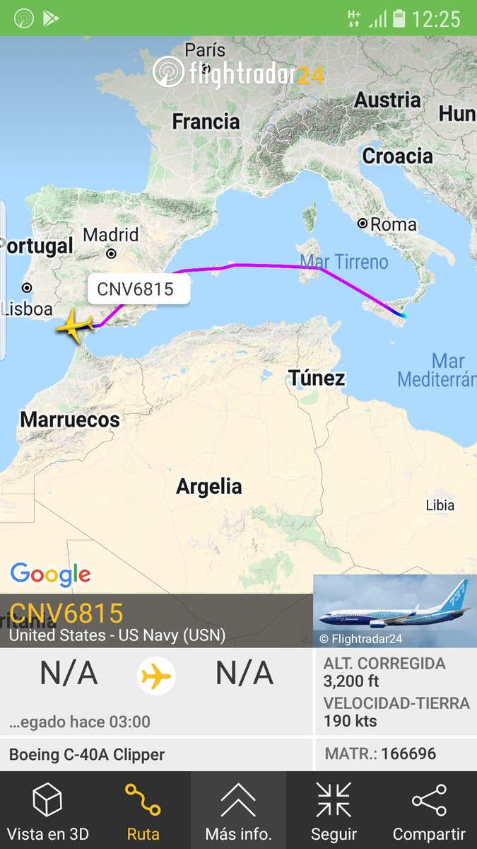 MilRadar's tweet photo. 🇺🇸 #USNavy C-40A Clipper 166696 del #VR69 de nuevo por #Rota procedente de #Sigonella #Italia
📷 bw50505 https://t.co/NOOMPcF0jg