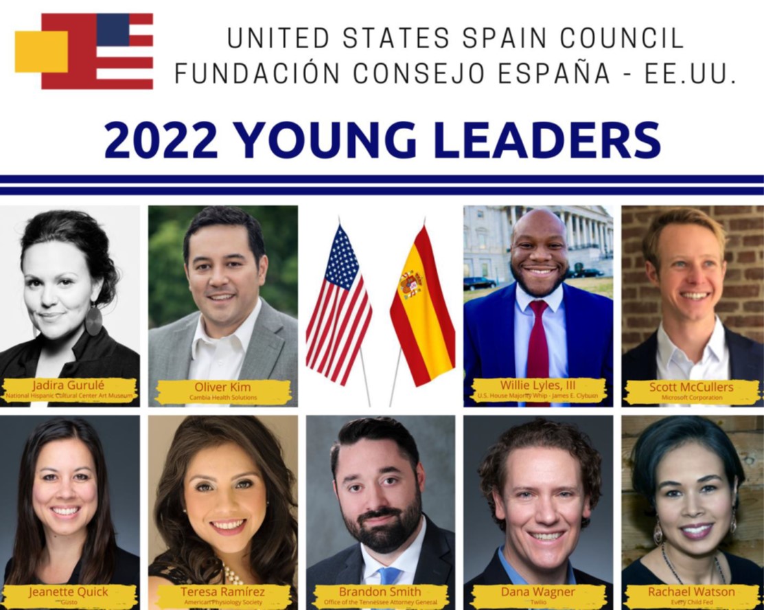 We are thrilled to introduce you our outstanding US #YLP2022 Cohort!

Next week we'll have the chance to introduce them to contemporary Spain through a tight agenda of high level meetings in Madrid and Valencia

#StayTuned to learn more about their careers and personal interests