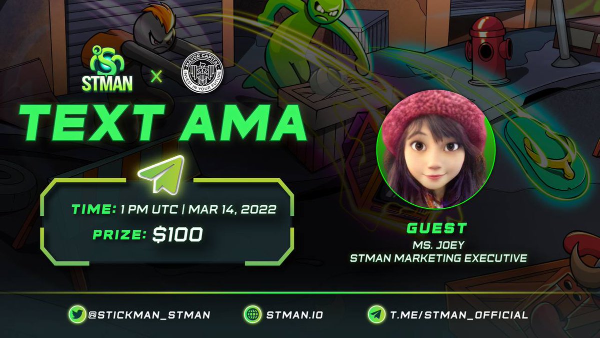 Stickman_STMAN's tweet photo. 🎙 #AMA Announcement
🎉We are pleased to hold an AMA session with #MayorCapital
🗓 Time: 1 PM UTC | March 14, 2022.
📍Venue: https://t.co/Zz23IZav7q
🏆Total rewards: $100
✍️Remember the time and Don't miss this out! https://t.co/GECaJC867Z