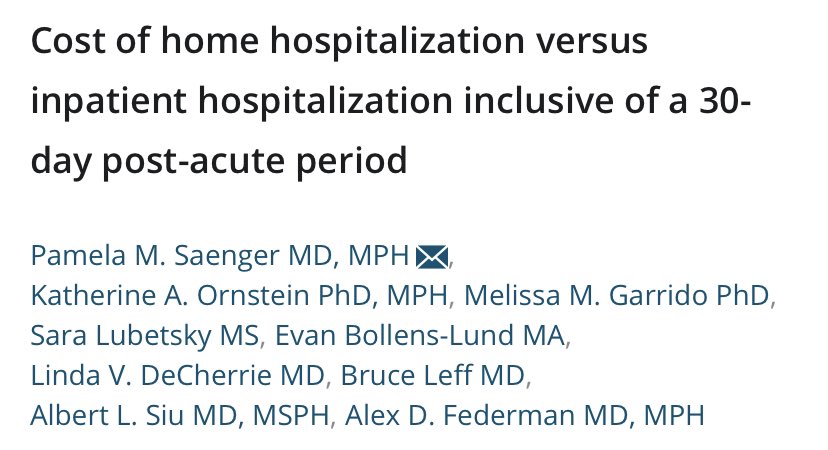 LDeCherrie's tweet photo. Understanding cost of hospital at home better @AGSJournal @pamelasaenger #hah #homehospital  https://t.co/d5xeqDqkA1 https://t.co/gyxEltsbTV