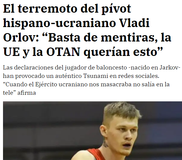 AntonioMyc00's tweet photo. Vladi Orlov: 

"Basta de mentiras, la UE y la OTAN quería esto"

"Cuando el ejército ucraniano nos masacraba (por Donbás) no salía en la tele".

Nada es tan sencillo y maniqueo como parece.
Y más viniendo de los medios mentira del NOM, sicarios de lo peor de lo peor. https://t.co/7zHfEqlSra