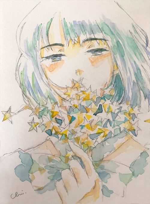『むせかえるような星屑を』

#水彩画 #絵画 #イラスト 