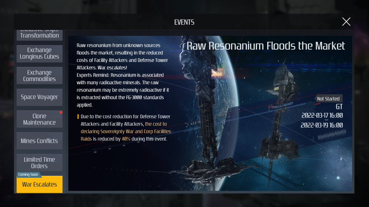 🔥This Week's In-game Events Preview
1. Mines Conflicts    
2. Lucrative Orders from the Five Nations
3. Raw Resonanium Floods the Market
#SG #events