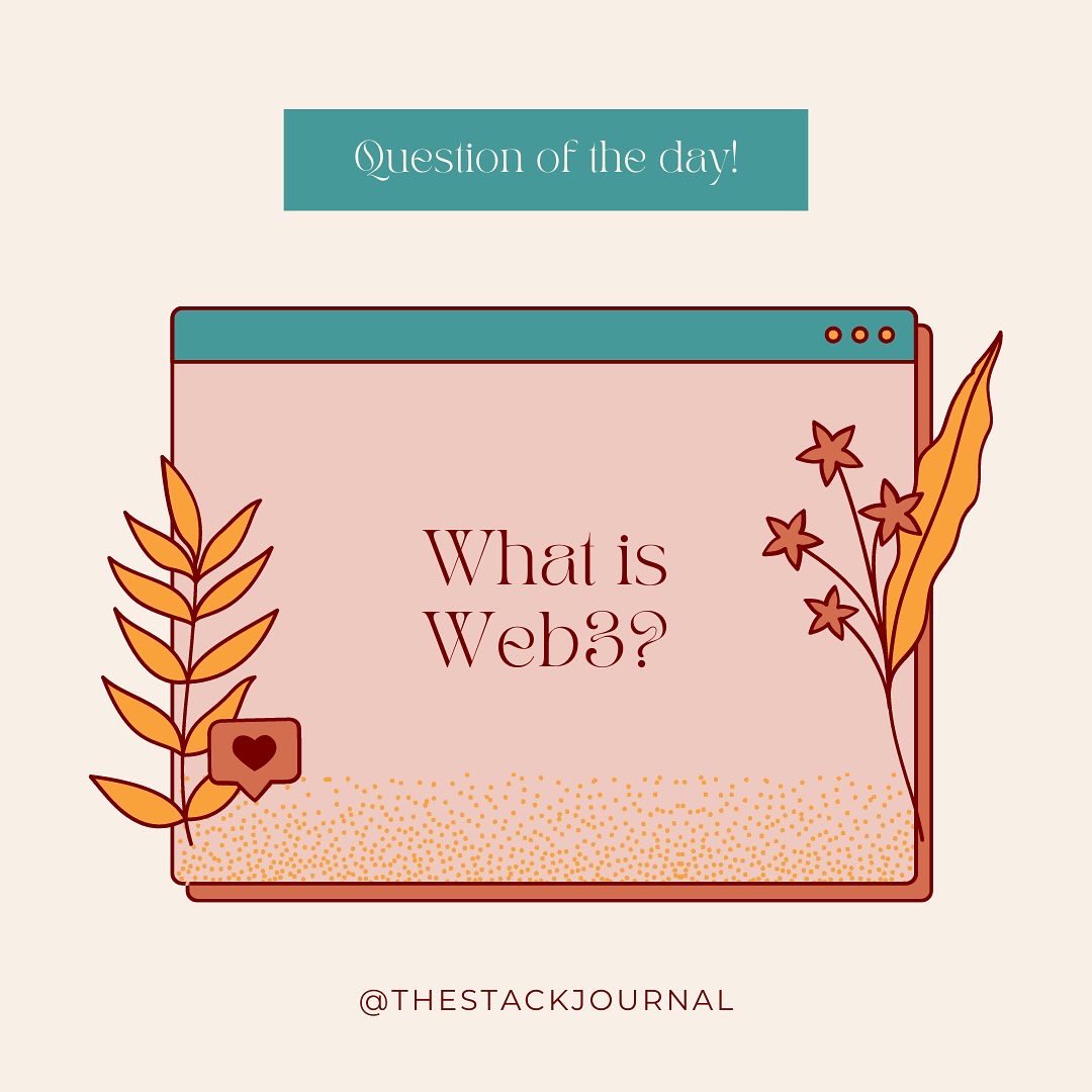 TheStackJournal's tweet photo. Question of the day!
What is Web3? What have you read or heard about Web3? π€
Swipe to read more about what Web3 is and more.
#web3 #womenintech #thestackjournal #tsj #documentwomen https://t.co/5UIKnJgo2x