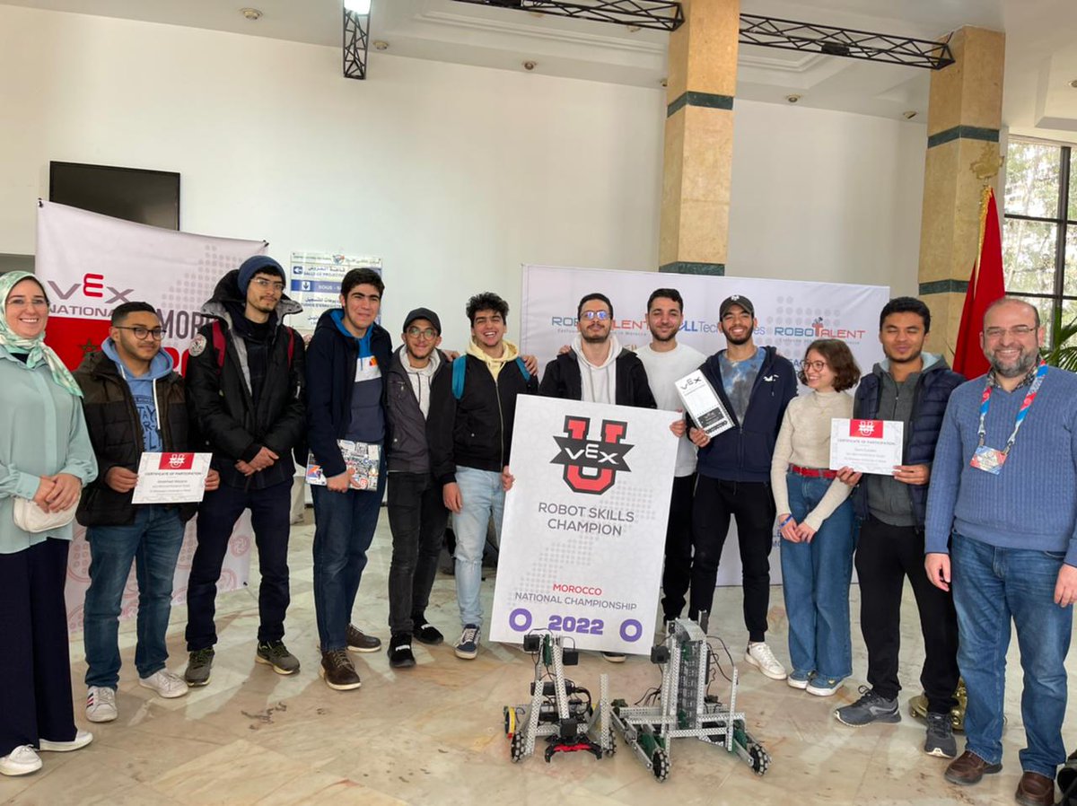 AlAkhawayn University in Ifrane (@alakhawayn) on Twitter photo Congratulations! Team AUI won the VEX Robotics National championship and have received an official invitation to participate in the VEX World Championship- VEX U Event.
We are enormously proud of the AUI Mechatronics Lab team for their accomplishment.
Best of luck!
#AUI Congratulations! Team AUI won the VEX Robotics National championship and have received an official invitation to participate in the VEX World Championship- VEX U Event.
We are enormously proud of the AUI Mechatronics Lab team for their accomplishment.
Best of luck!
#AUI