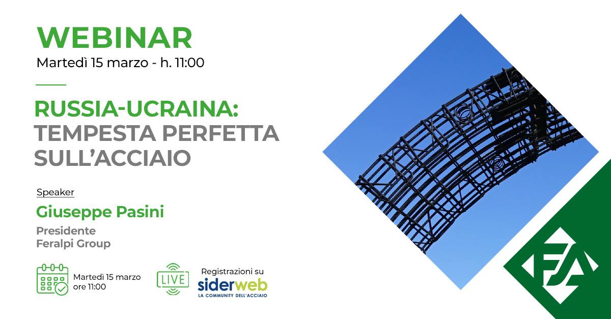 Una nuova tempesta perfetta. Il conflitto in #Ucraina sta aggiungendo, alle già drammatiche vicende umanitarie, conseguenze economiche in diversi comparti. Tra energie e materie prime, crescono le difficoltà per il mondo siderurgico. 
Ne parlerà il Presidente Pasini su <a href="/Siderweb/">siderweb</a>