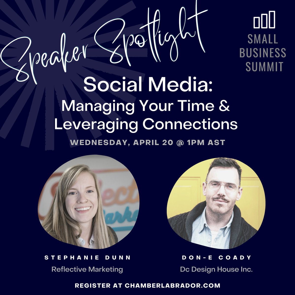 SPEAKER SPOTLIGHT ✨
Social media got you down? Just can't find the time to create a post or engage with customers? Join us for the #SBS2022 as two social media experts offer you top-notch tips to manage your time, engagement &amp; generate sales! chamberlabrador.com/meetings-webin…