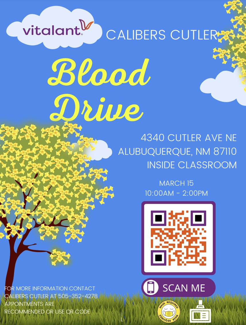 CalibersUSA's tweet image. Please consider donating blood on March 15th at our Cutler location if you're around! 

You can make an appointment here: bit.ly/3I4j5u6

Thanks! 

#calibersusa #giveblood