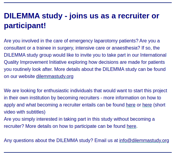 DILEMMAstudy tweet picture