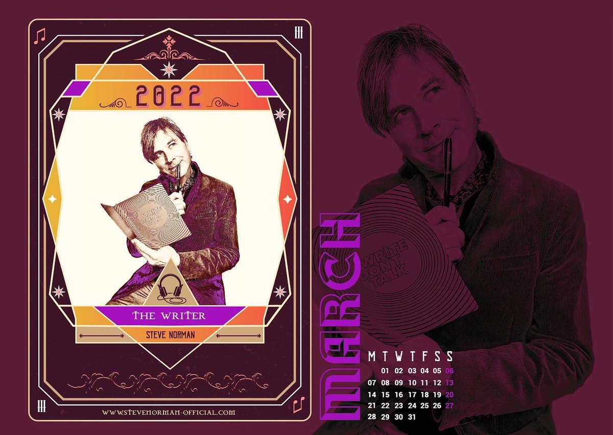 🙌 After some hickups with the printers the <a href="/SteveNormanReal/">Steve Norman</a> '22 calendars have landed. Since Jan, Feb &amp; most of March have already passed I’m sharing the designs with you here.

Model: Steve Norman 😉
Photos/Styling: Sabrina Winter #proudasapeacock 🦚
Design: <a href="/GStudioDesigner/">LORENA S. GARAY 🌹🎼🖱🪽</a>