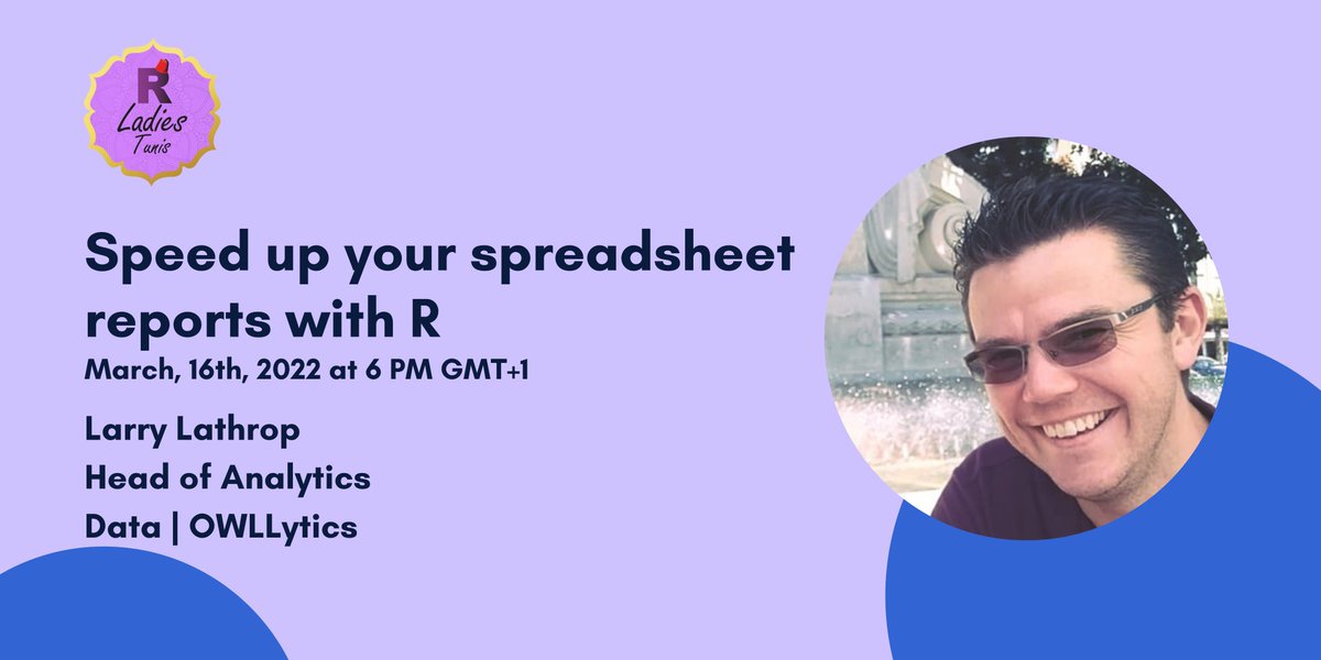 Save the date  16th March, 6pm GMT+1
We're pleased to have Larry Lathrop who will show #Dataanalysts  how to Speed up their spreadsheet reports with #RStats in our next #meetup2022 
To RSVP : tinyurl.com/3er6mrbt
