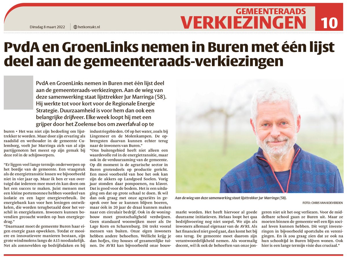 Lees hier het interview met onze lijsttrekker @jurmarringa