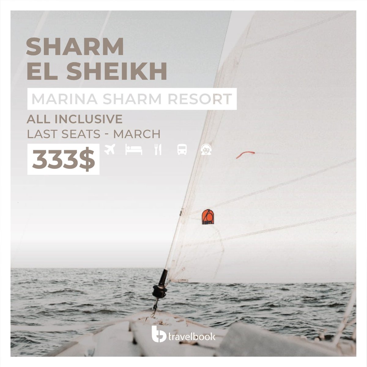 TravelbookH's tweet photo. Enjoy a vacation on the beach with a last-minute booking! ⛱️✈️ 

All-Inclusive package at most preferred resort MARINA SHARM with the best location in Naama Bay directly by the beach for only $333.

⚠️ Travel dates and fares are limited. https://t.co/9SUbWgtPsC