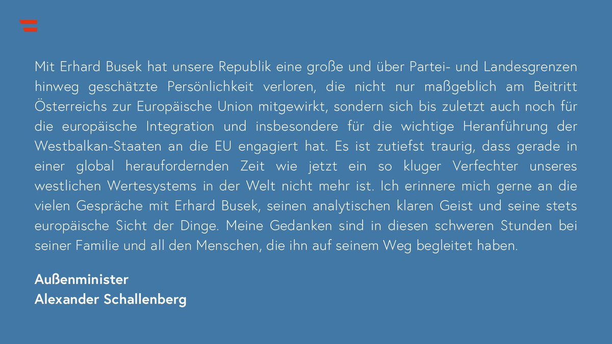 Zum Tod von Vizekanzler a.D. Erhard Busek