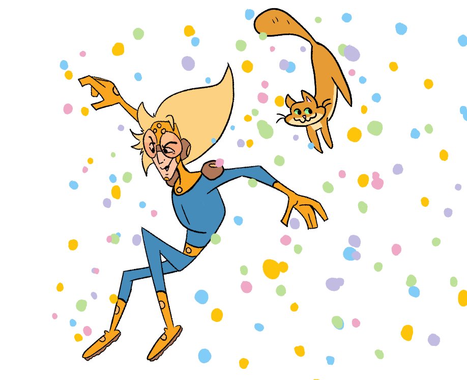 Speedball the Masked Marvel and his cat Niels the Pet Avenger