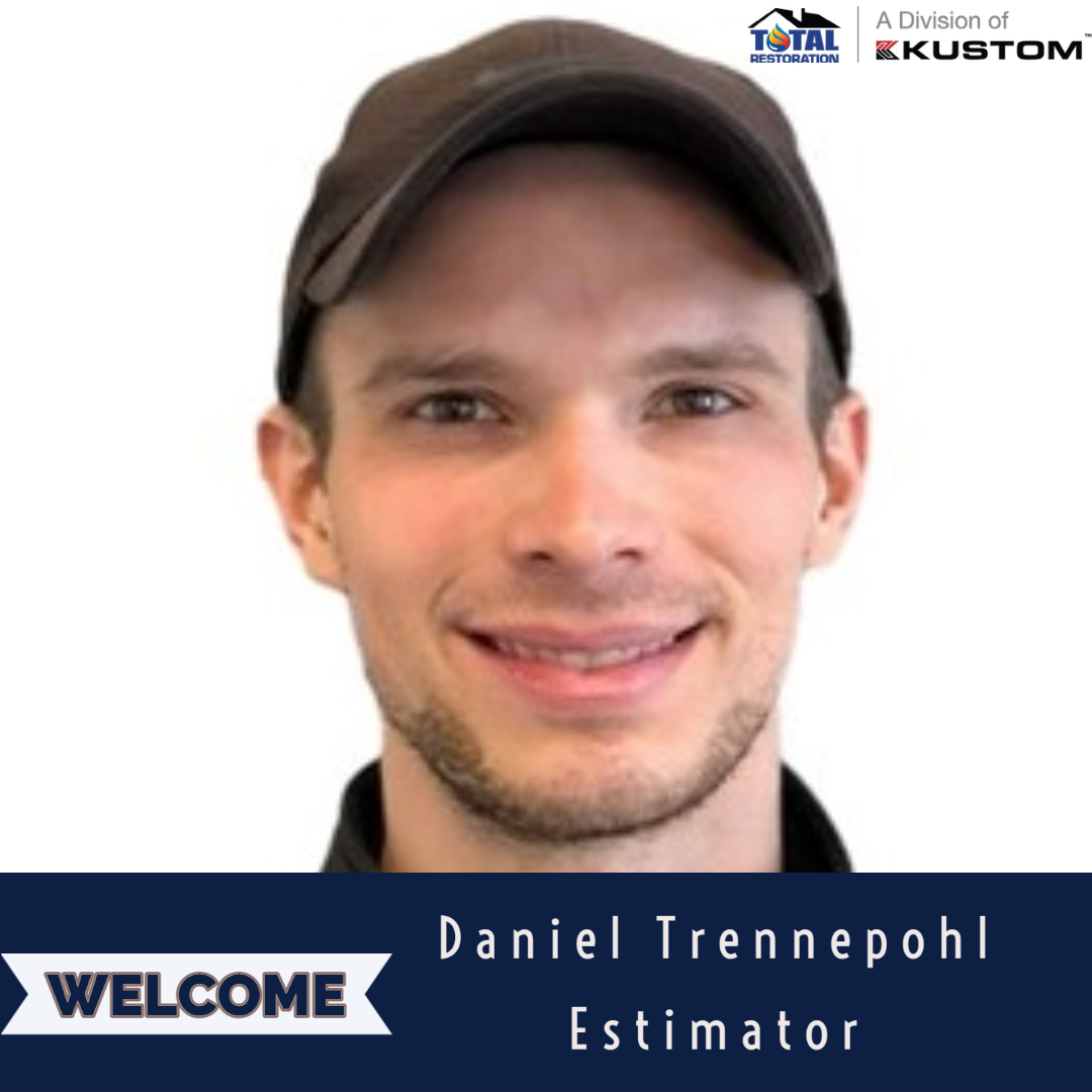 TotalR's tweet photo. Please join us in welcoming Daniel to our team! Daniel is our newest estimator. We are so glad to have Daniel on the TR Kustom team!  #WinDaily #TRNation #TrustThatBuilds #Kustom #WaterDamage #MoldRemediation #FireDamage https://t.co/yBw6XZM46m