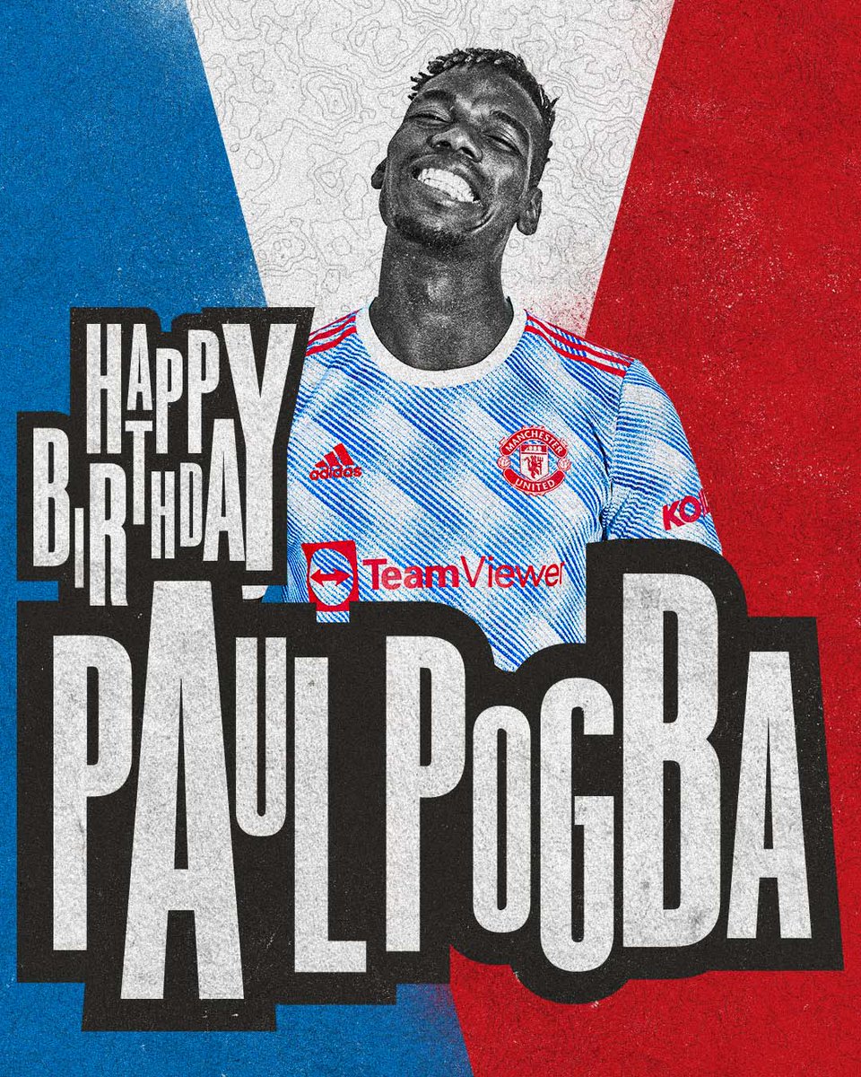 ManUtd's tweet photo. Wishing you a great birthday, @PaulPogba! 🎂

#MUFC https://t.co/WyNWVzHEGG