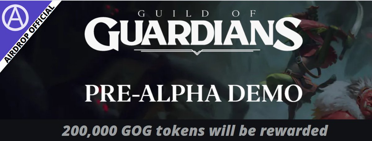 its_airdrop's tweet photo. Guild Of Guardians Alpha Tester Rewards

200,000 GOG tokens will be rewarded to Pre-Alpha Demo Testers

You can apply here, by connecting your wallet and filling out the details form:
https://t.co/7FYwiy73dq

#GOGDEMO https://t.co/GmBGqUttxg