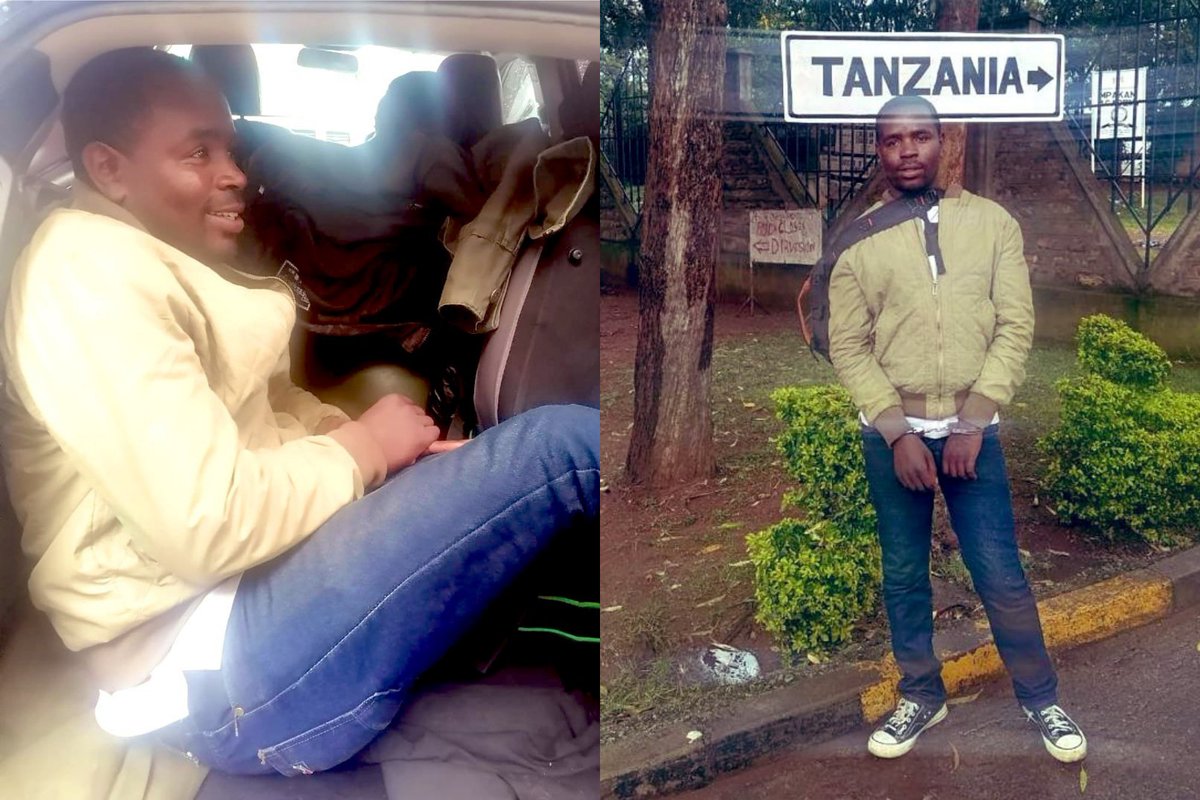 NationBreaking's tweet photo. DCI ARREST Zachariah Nyaora Obadiah at the Kenya-Tanzania border in Sirare; he was wanted over Forest Road female motorist attack. https://t.co/zyl3TjnQhR