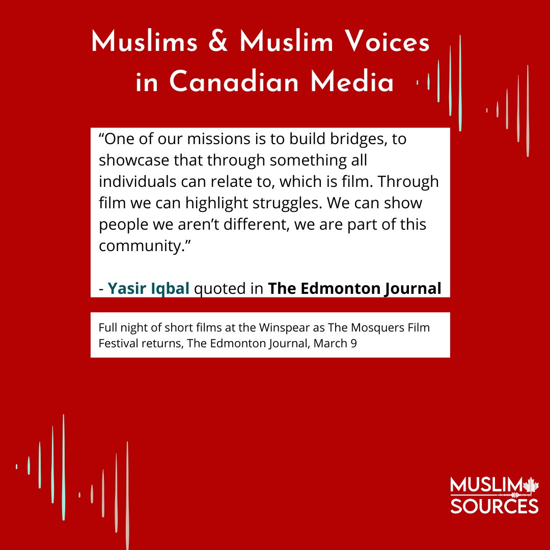 Our highlights of Muslims and Muslim voices in Canadian media this past week! Full post on Instagram:

instagram.com/p/CbFWlzHpMoA/…

Highlights from: <a href="/ZarqaNawaz/">Zarqa Nawaz</a> <a href="/SarahMushMush/">Sarah Mushtaq</a> <a href="/studentasim/">@studentAsim</a> <a href="/ZenaChaudhry/">Zena Chaudhry</a> <a href="/AmiraElghawaby/">Amira Elghawaby</a> <a href="/themosquers/">Mosquers Film Festival</a> <a href="/mfarooq45/">Mustafa Farooq</a> and others!

#amplifyingMuslimvoices
