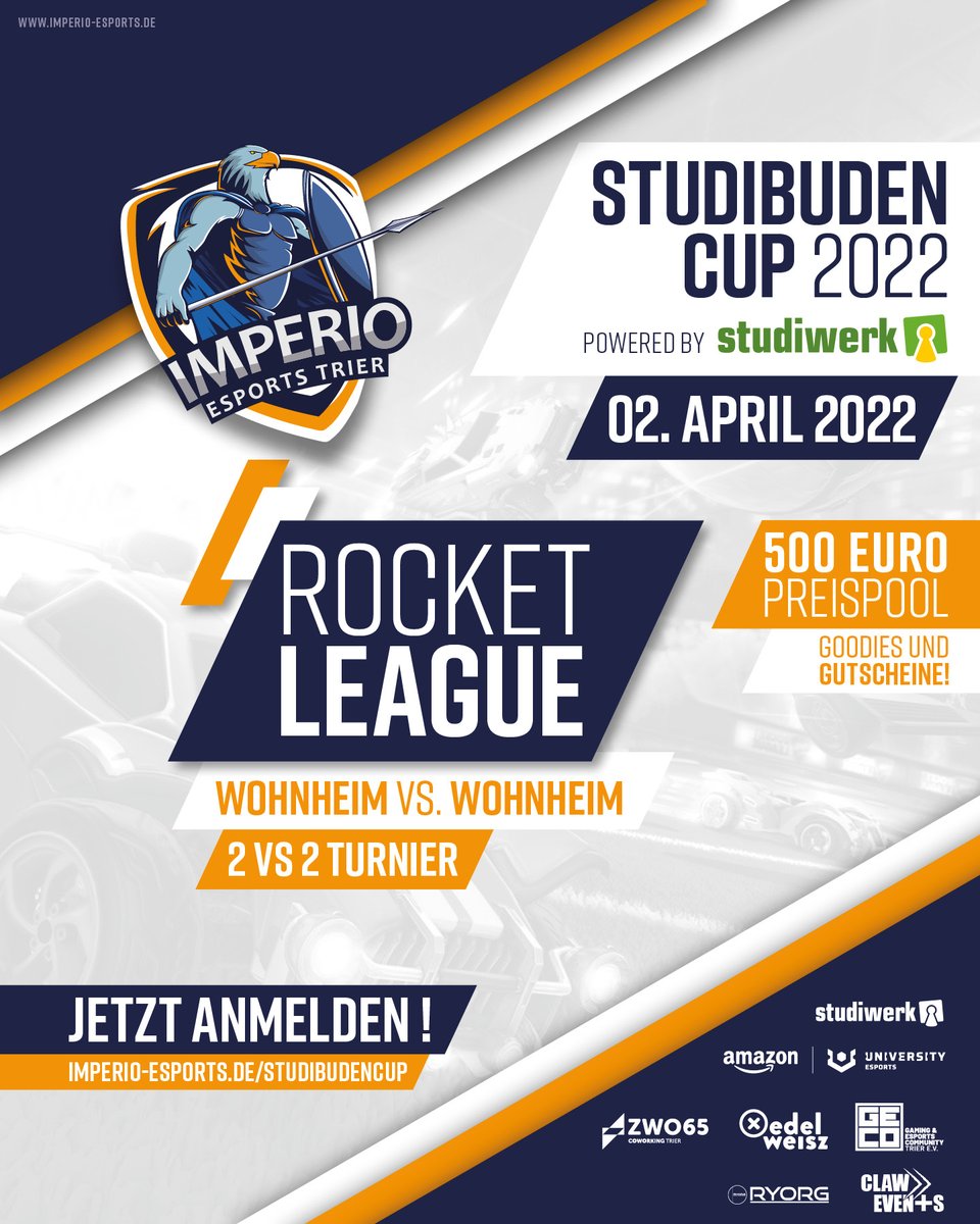 Der #Studibudencup ist wieder da!
Meldet euch jetzt an und gewinnt Preise &amp; Goodies im Wert von über 500€! Am 02. April geht es los, zunächst online und dann OFFLINE im Zwo65. Alle Infos sowie die Anmeldung findet ihr auf: imperio-esports.de/studibudencup