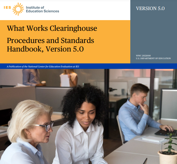 IESResearch's tweet photo. Just Released: @WhatWorksED has released version 5.0 of the WWC Procedures and Standards Handbook for public comment.

We'd love your feedback! Check out the document at:

https://t.co/QVuT0jOJdc https://t.co/GciXBW4GBH