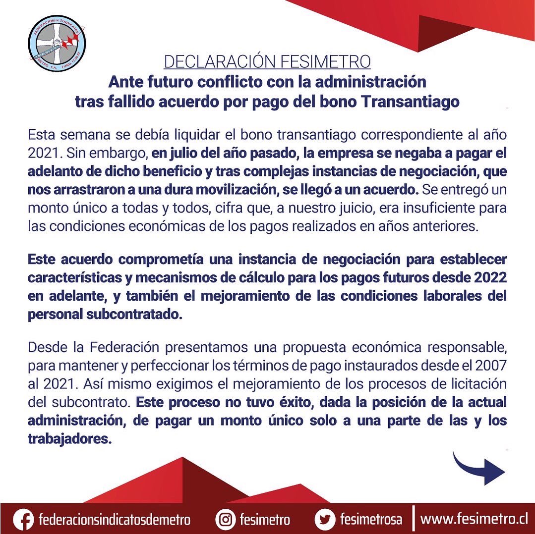 Federación de Sindicatos de Metro tweet media