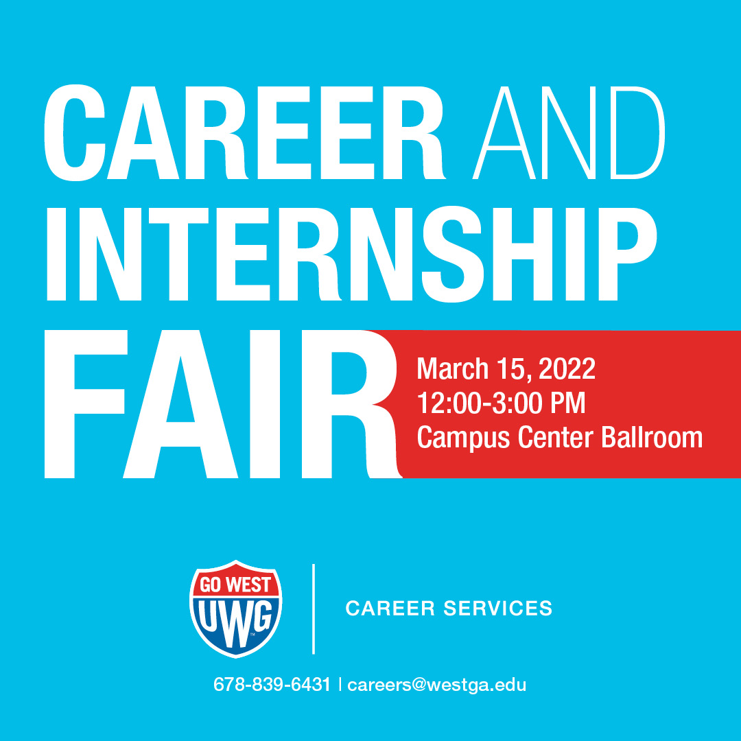 UWGCareer's tweet photo. 41 employers attending the Career and Internship Fair means this is an event you won’t want to miss! Be sure you’re there to land your next big career opportunity. To see all employers attending: https://t.co/bxqqDBoEBR #uwg #careerservices #gowest https://t.co/ycR7erAuJr