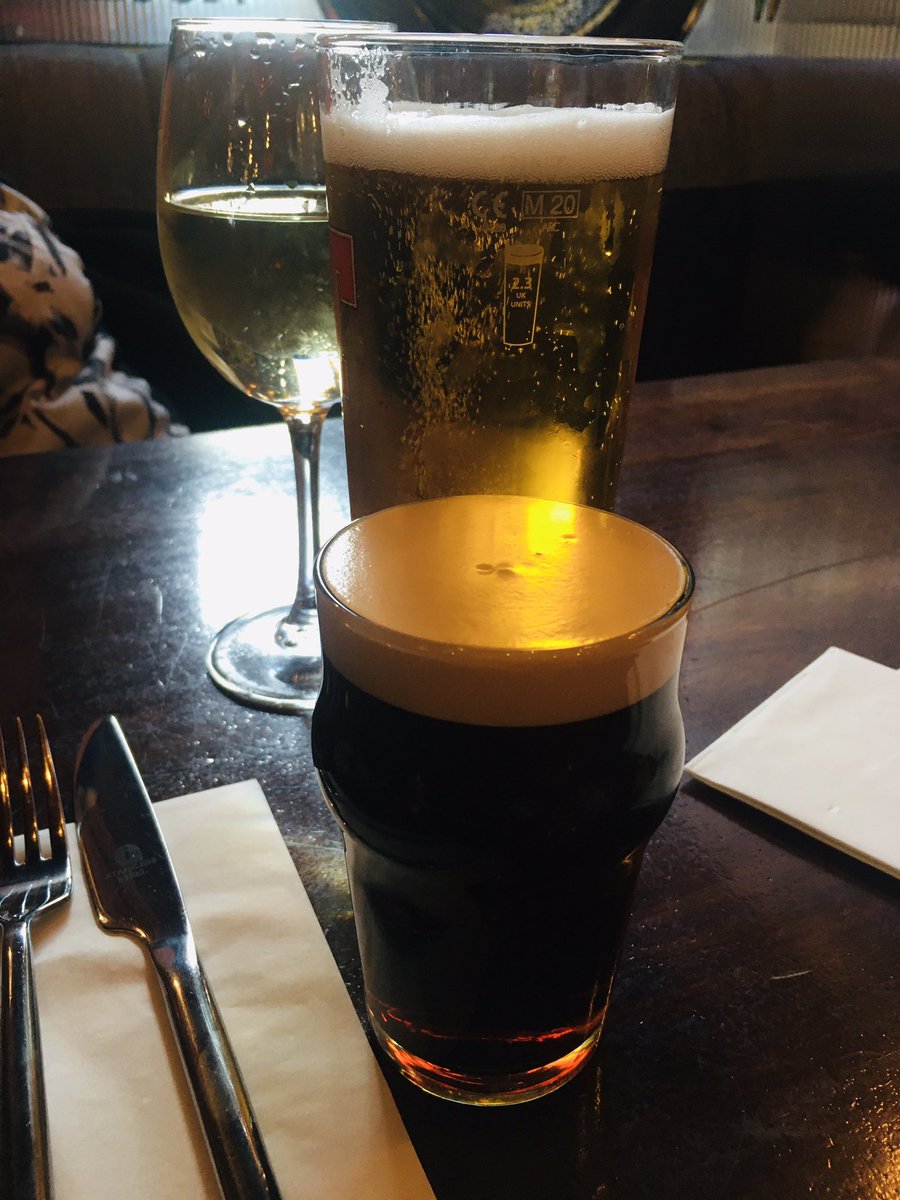 When in Ireland I’d better try a drop o the black stuff... pint o Tennents for back up..