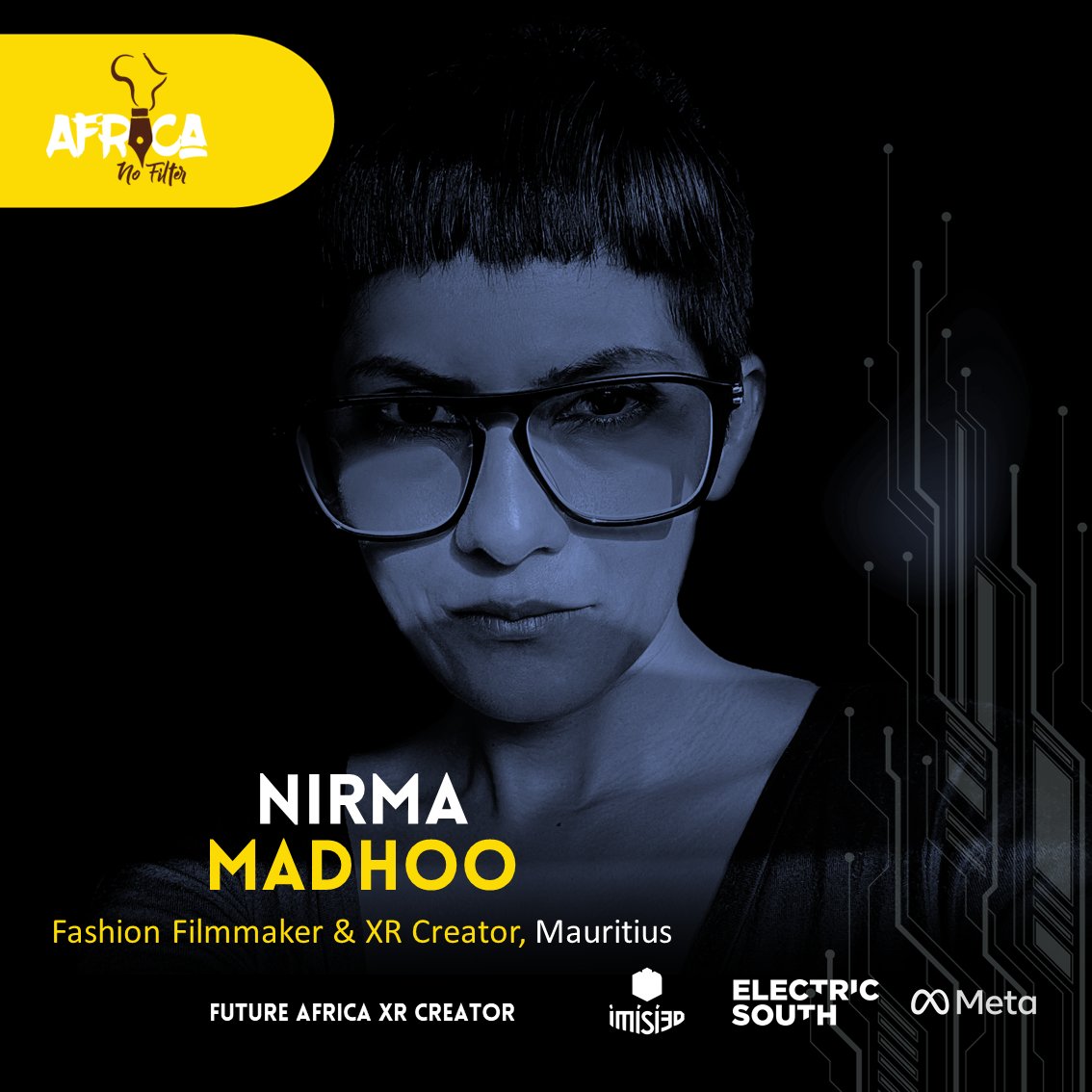 Nirma Madhoo (<a href="/ndmcmmxiii/">nirma madhoo</a>) is a fashion filmmaker, XR creator &amp; teacher. She is a PhD candidate researching immersive technologies for digital fashion praxis. Her film explores African cultures as cultures of technology. #NarrativeChampion #ShiftingNarratives #AlternativeAfrica