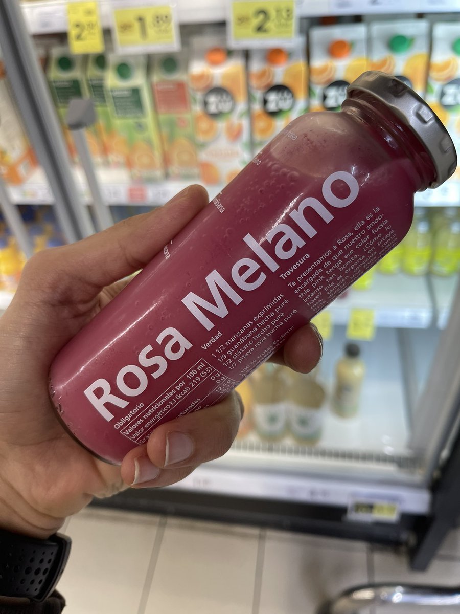 Franpadillas's tweet photo. Acabo de encontrarme con esto en un supermercado de España. Buen sabor. #rosamelano https://t.co/KN5cd2kcoz