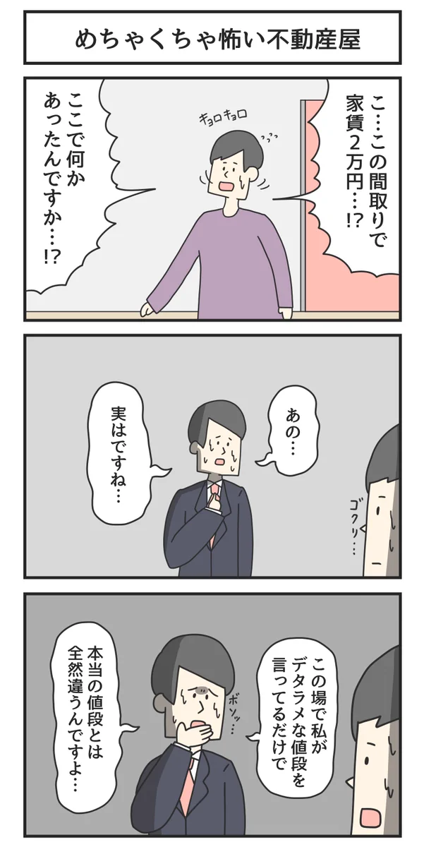 あまりにも安すぎる家賃に「何か怖い事がある部屋なのでは？！」と思ったら怖いのは不動産屋だった。