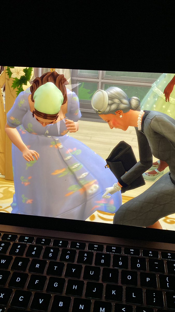 _beth_acnh_'s tweet photo. MY SIM GOT SMACKED AT HER OWN WEDDING https://t.co/sYlaHYIv87
